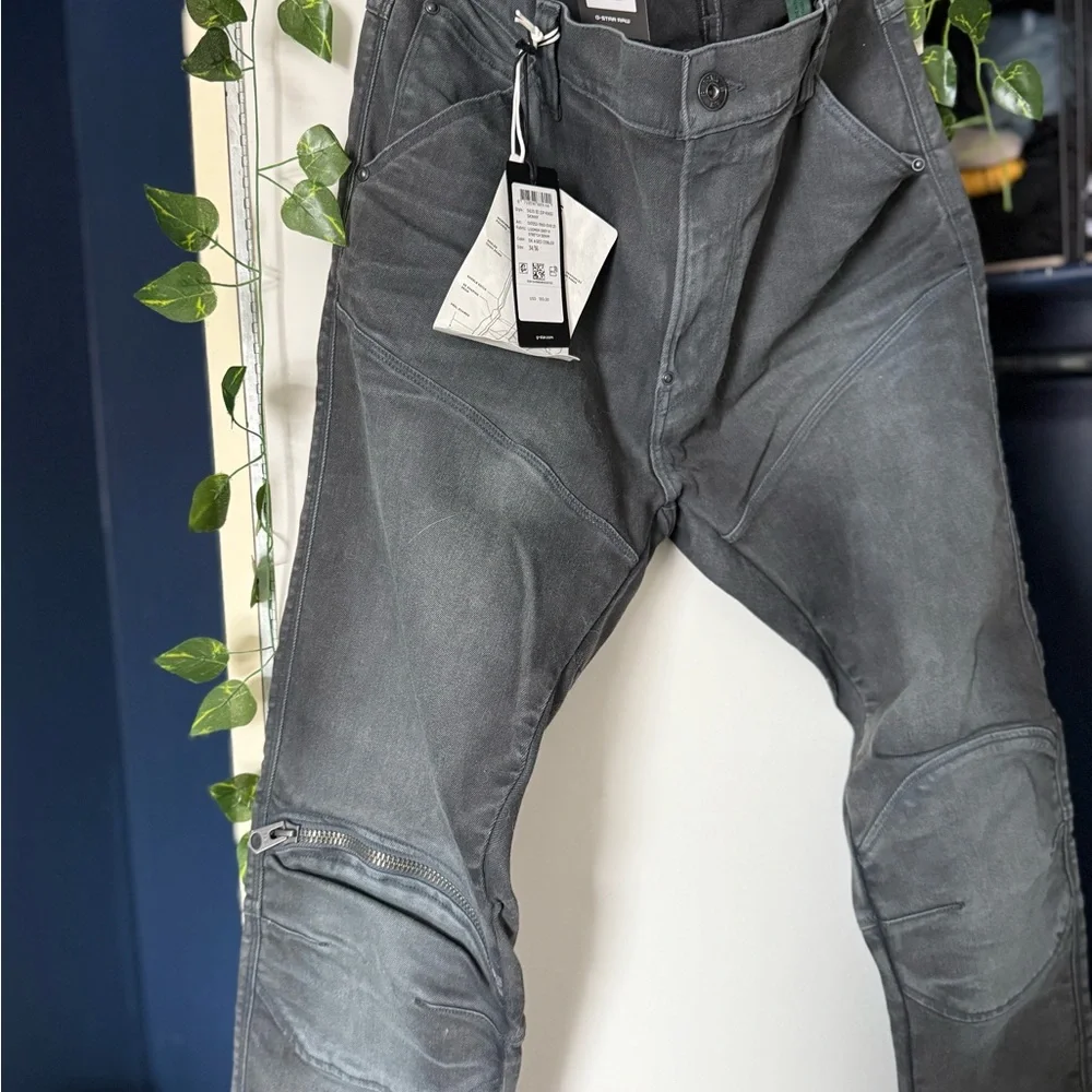 G-STAR RAW men’s grey jeans 3D Zip Knee Skinny 34/36 NWT - Picture 2 of 6